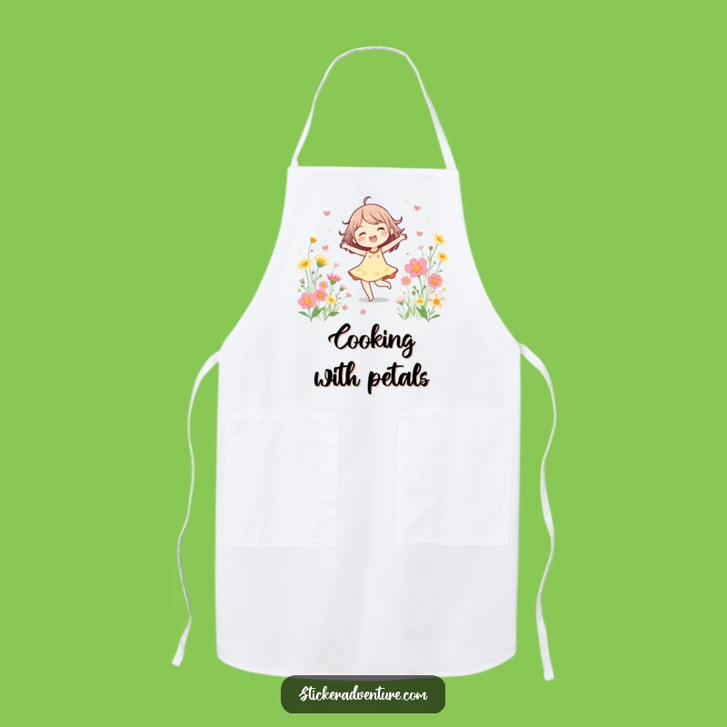 Funny Wildflower Dancer Apron: Cheerful Character in the Kitchen, Whimsical Funny Gift