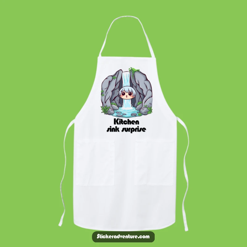 Funny Waterfall Surprise Apron: Cook with the Magic of Discovery