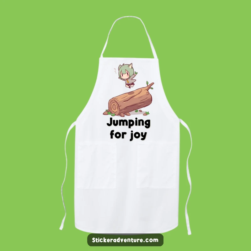 Funny Leap Log Apron: Energetic Character Kitchen Activity Gift