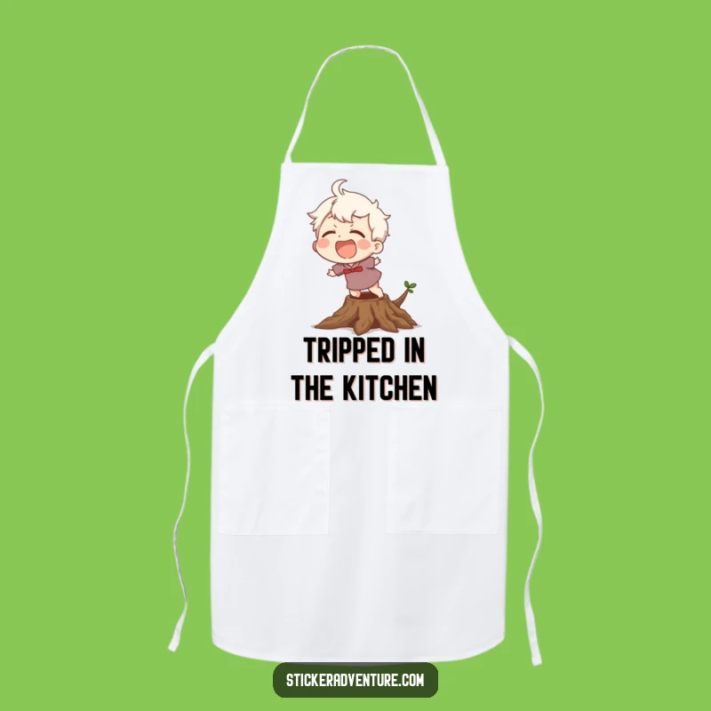 Funny Tripping Apron: Laughing Character's Kitchen Oops, Great Chef Funny Gift!