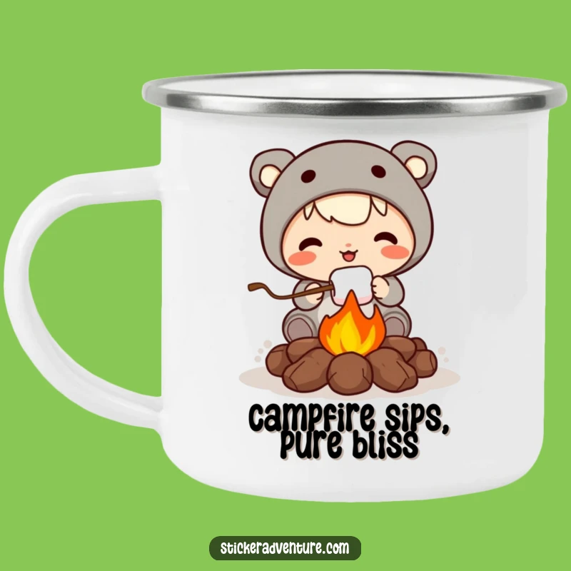 Funny Roasting Marshmallow Camping Mug: Cozy Campfire Humor for Your Drink.