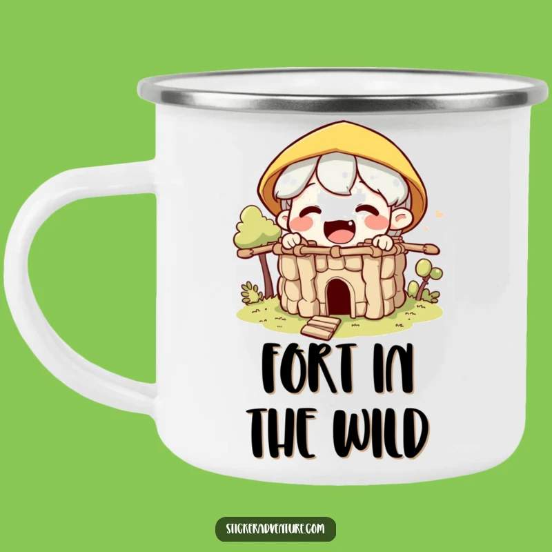 Funny Builder Character Camping Mug: Fuel Your Adventures with Fort Building