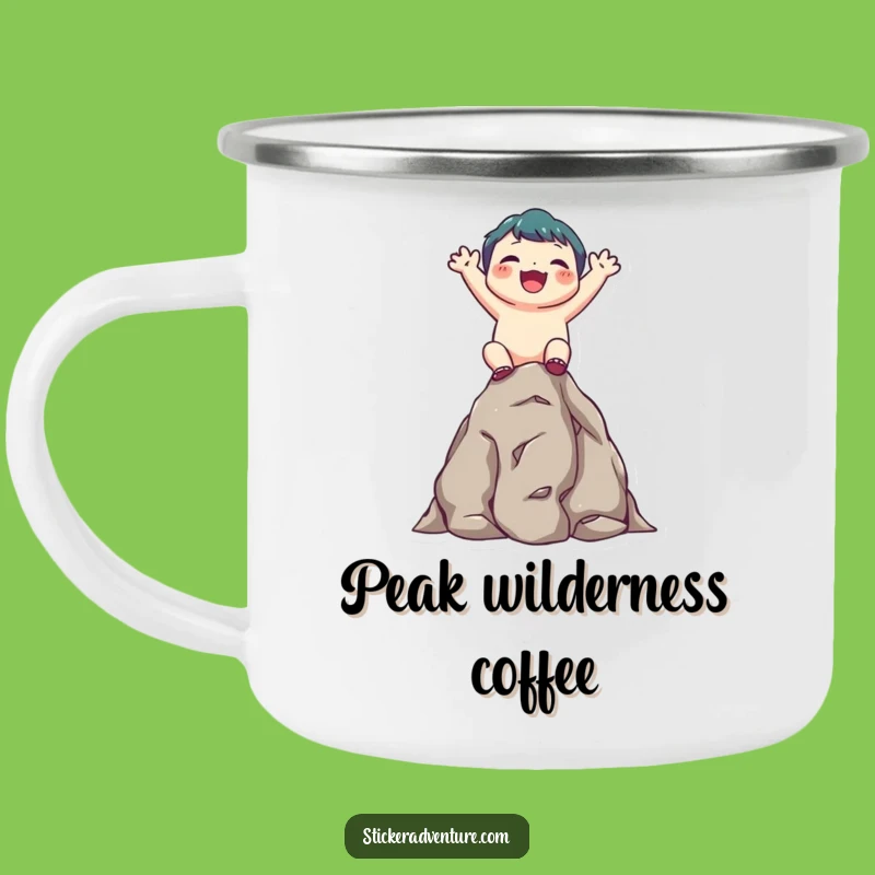 Funny Climbing Character Camping Mug: Fuel Your Adventures, Outdoor Gift