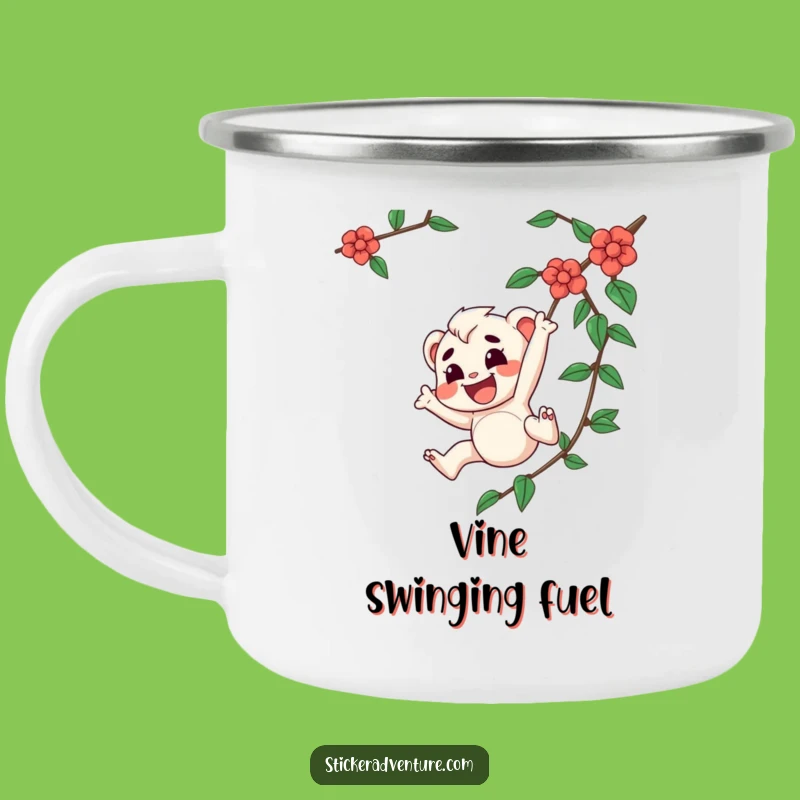 Funny Determined Vine Swinger Camping Mug - Adventure & Hot Drinks