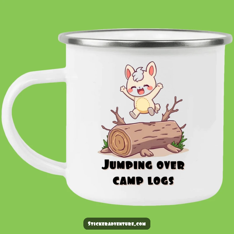 Durable Funny Leaping Character Camping Mug: Adventure Fun Funny Gift