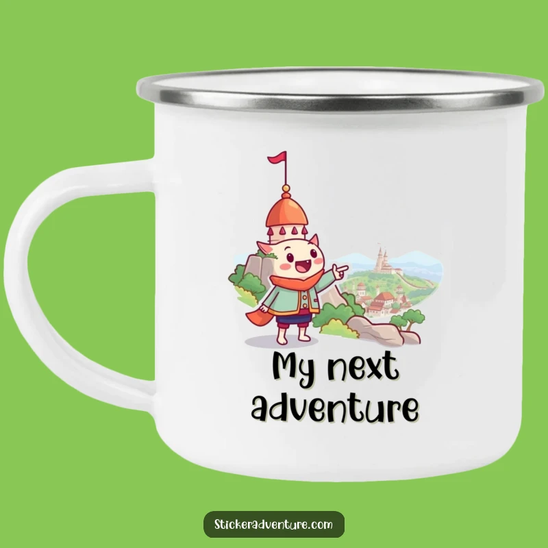 Funny Whimsical Landmark Pointing Camping Mug - Adventure Fuel