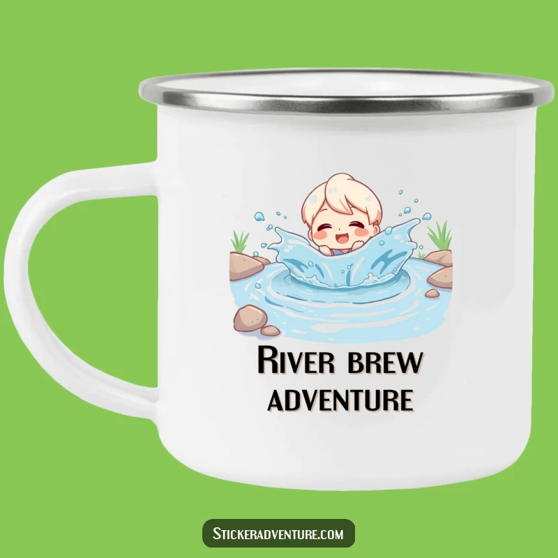Funny River Splash Camping Mug: Adventure Delight, Rugged and Funny