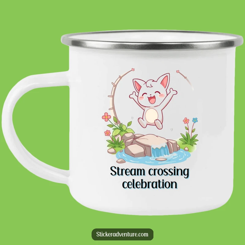 Funny Stream Leap Camping Mug: Adventure in Every Sip!