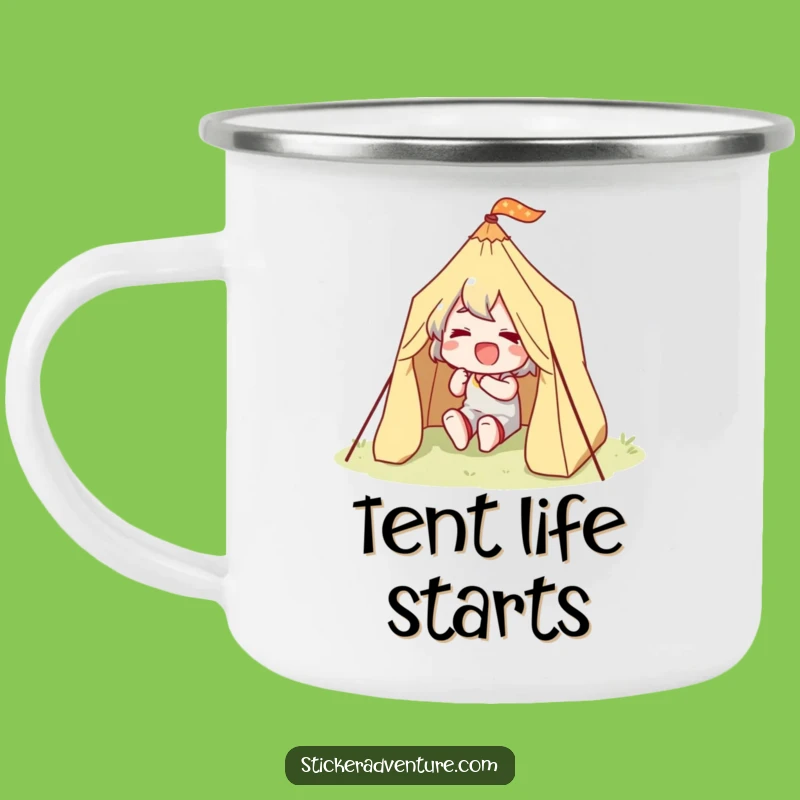 Funny Happy Camper Camping Mug: Sip with Determined Outdoor Spirit