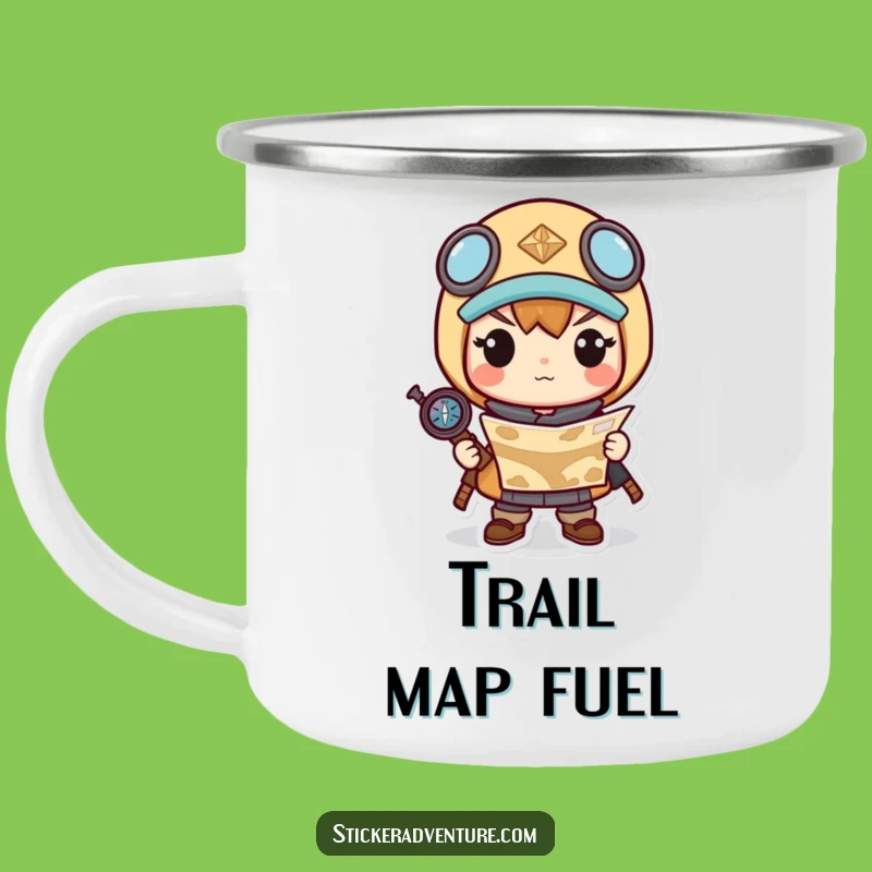 Funny Kawaii Explorer Camping Mug: Navigate the Outdoors