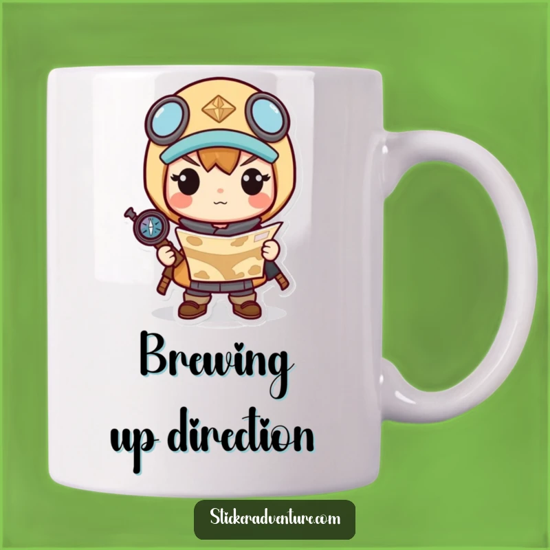 Funny Determined Kawaii Mug: Navigate Your Day, Hilarious Gift Idea