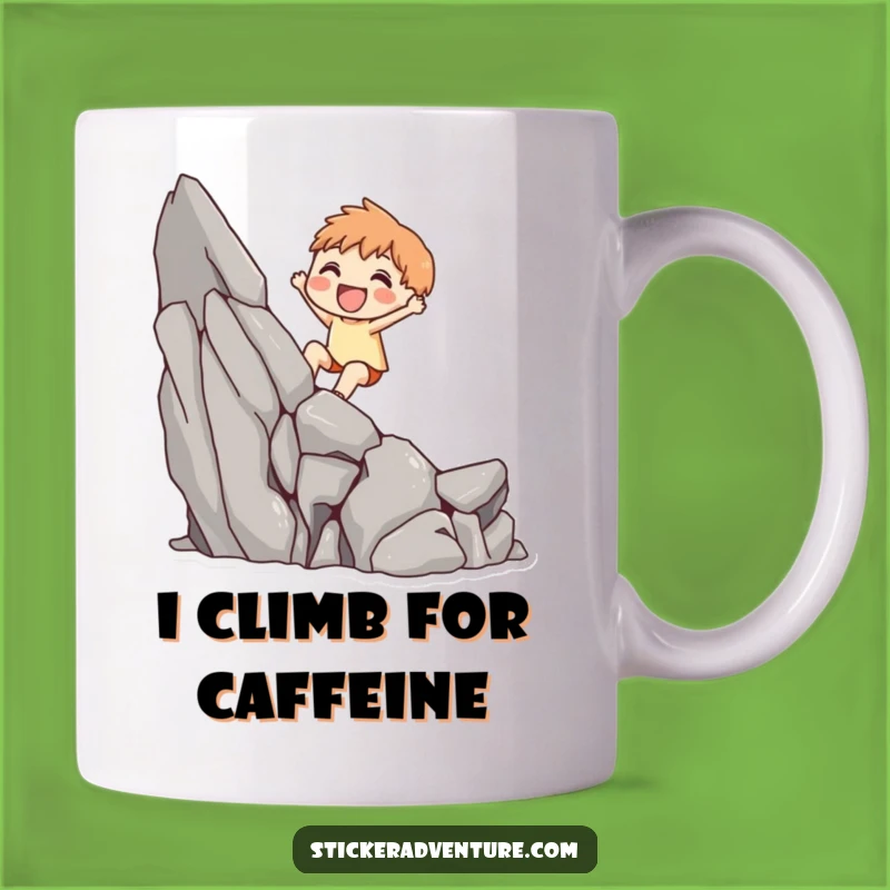 Funny Cliff Scaling Character Mug: Adorable Adventure Gift for Hikers