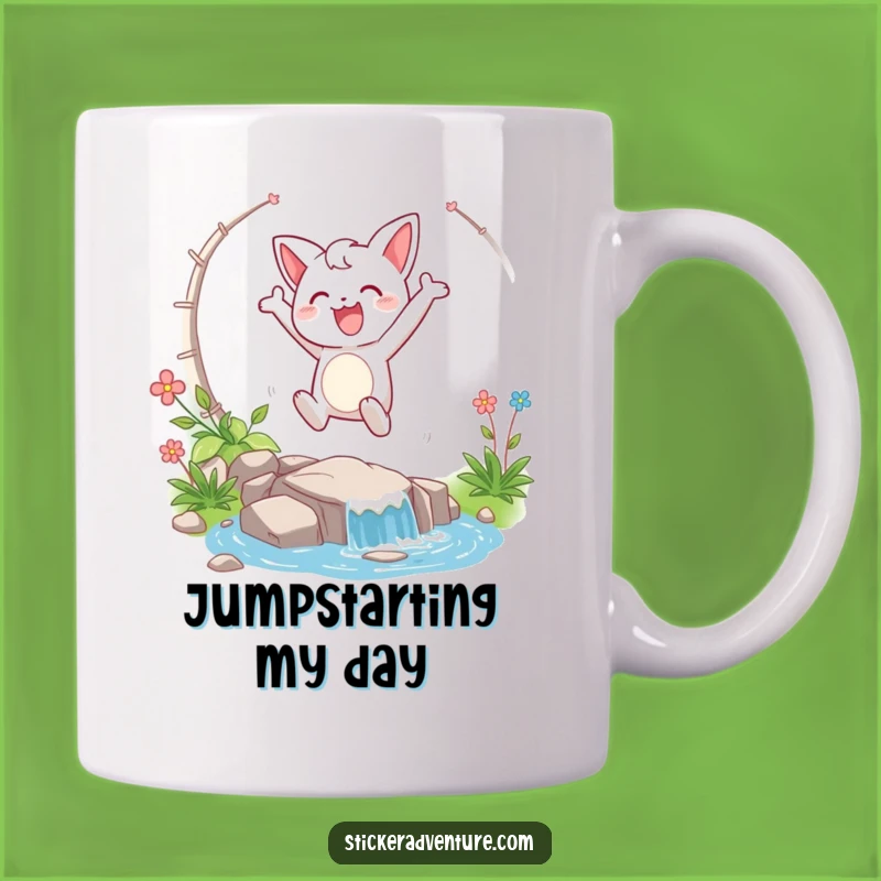 Funny Stream Leap Mug: Joyful Adventure Gift for Energetic Souls!