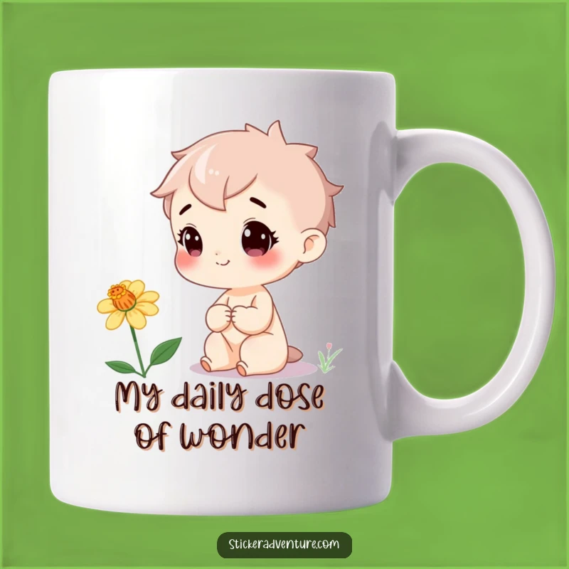 Funny Wildflower Explorer Mug: Cheerful Character's Delightful Nature Discovery - Perfect Gift