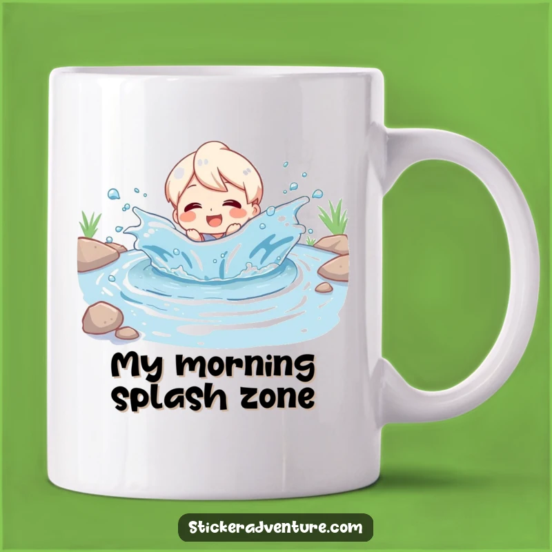 Funny River Splash Mug: A Character's Joyful Delight, Perfect Funny Gift