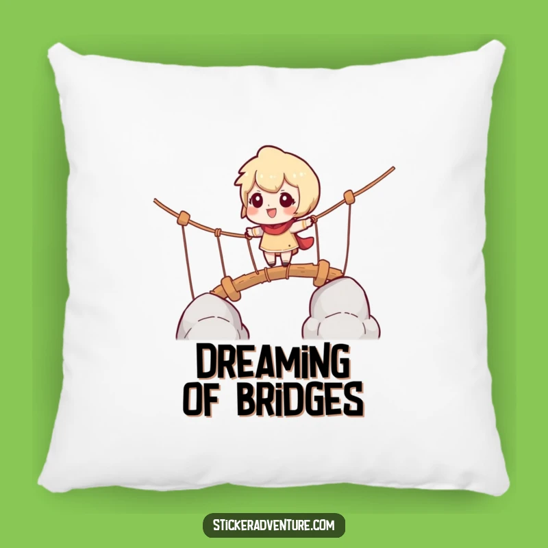 Funny Rope Bridge Pillow, Cozy Challenge Cushion, Comforting Gift