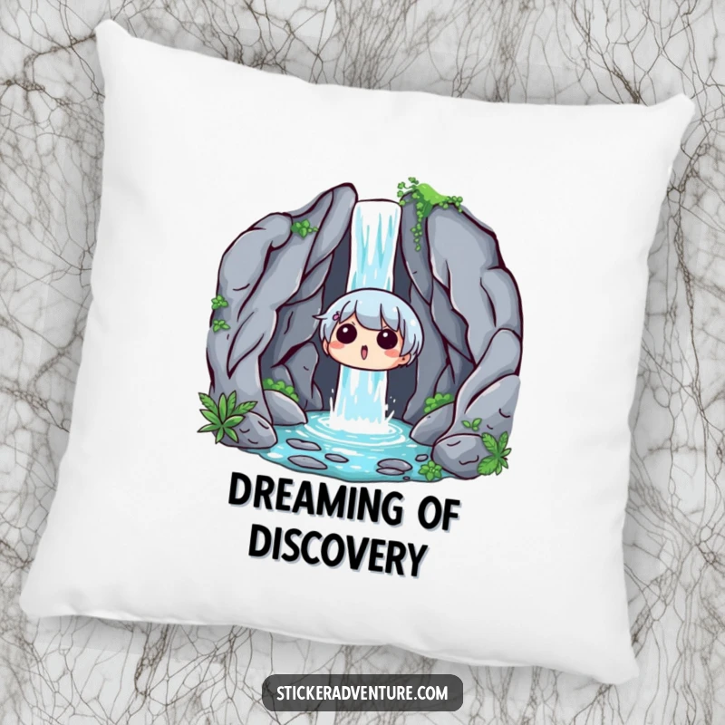 Funny Waterfall Surprise Pillow: A soft pillow featuring a character looking surprised and delighted by a hidden waterfall.