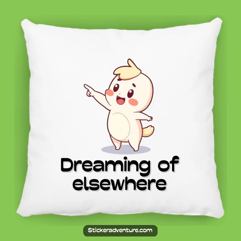 Comfy Funny Tiny Dreamer Pillow: Wonder Pointing Accent, Cozy Funny Gift