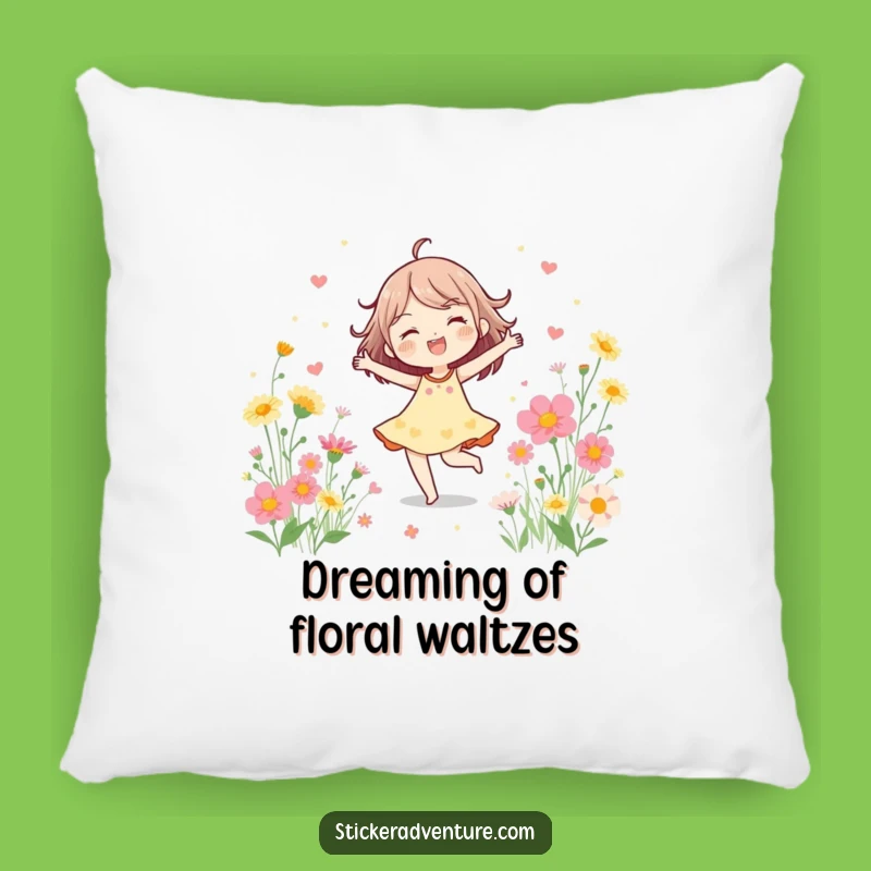 Funny Wildflower Dancer Pillow: Cheerful Character's Soft Comfort, Cozy Funny Gift