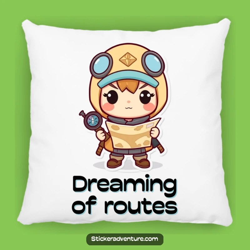 Funny Determined Kawaii Pillow: Cozy Adventure Accent, Hilarious Gift