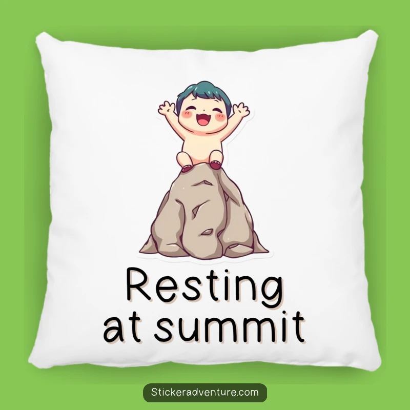Funny Climbing Character Pillow: Cozy Up with Achievement, Hilarious Accent