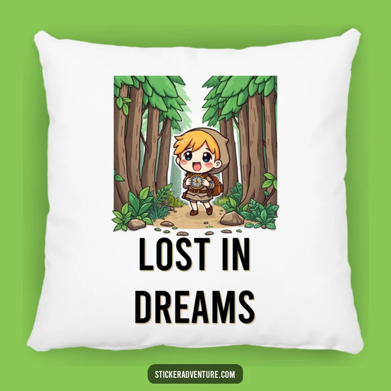 Funny Forest Explorer Pillow: Cozy Curious Navigator, Comfy Hilarious Gift!