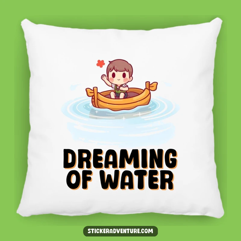 Funny Raft Lake Pillow: Cheerful Character Comfy Cozy Accent Gift