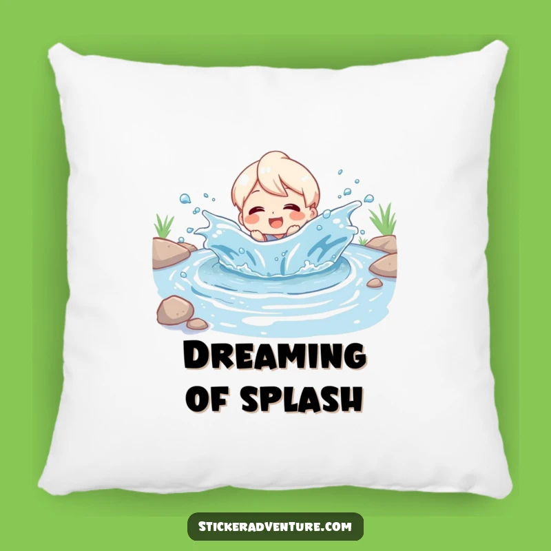 Funny River Splash Pillow: Cozy Comfort, Character's Joyful Delight