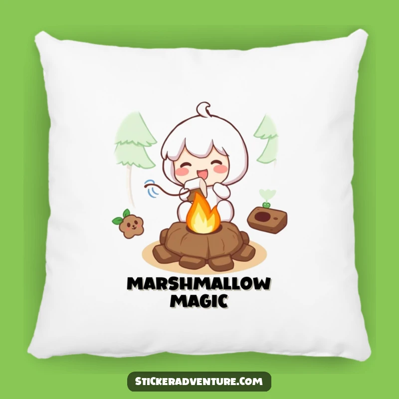Funny Roasting Marshmallow Pillow: Cozy Campfire Comfort, a Soft Funny Gift