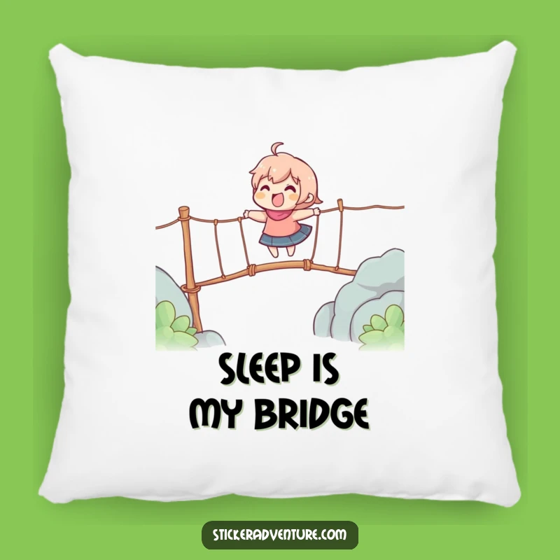 Funny Rope Bridge Crossing Pillow: Cozy Comfort and Adventure!