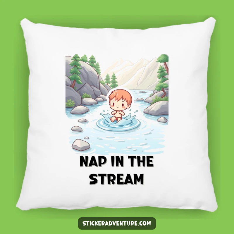 Funny Splashing Figure Pillow: Cozy Comfort Inspired by Mountain Streams