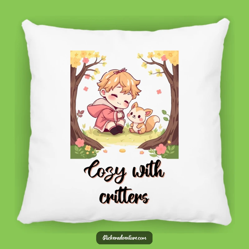 Funny Woodland Creature Pillow: Playful Character Cozy Accent Gift