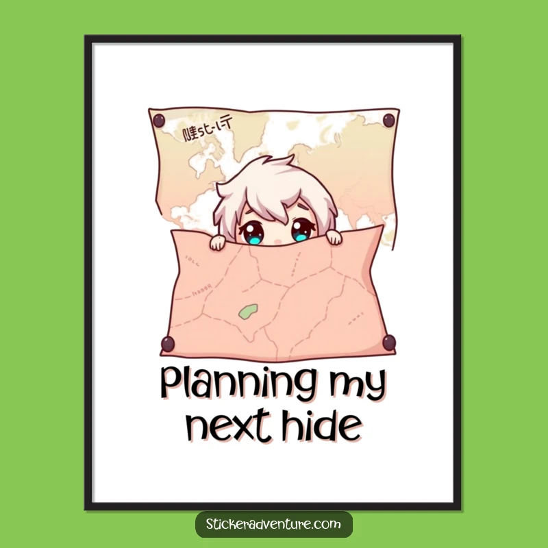 Funny Map Hiding Digital Art - Instant Intriguing Wall Decor