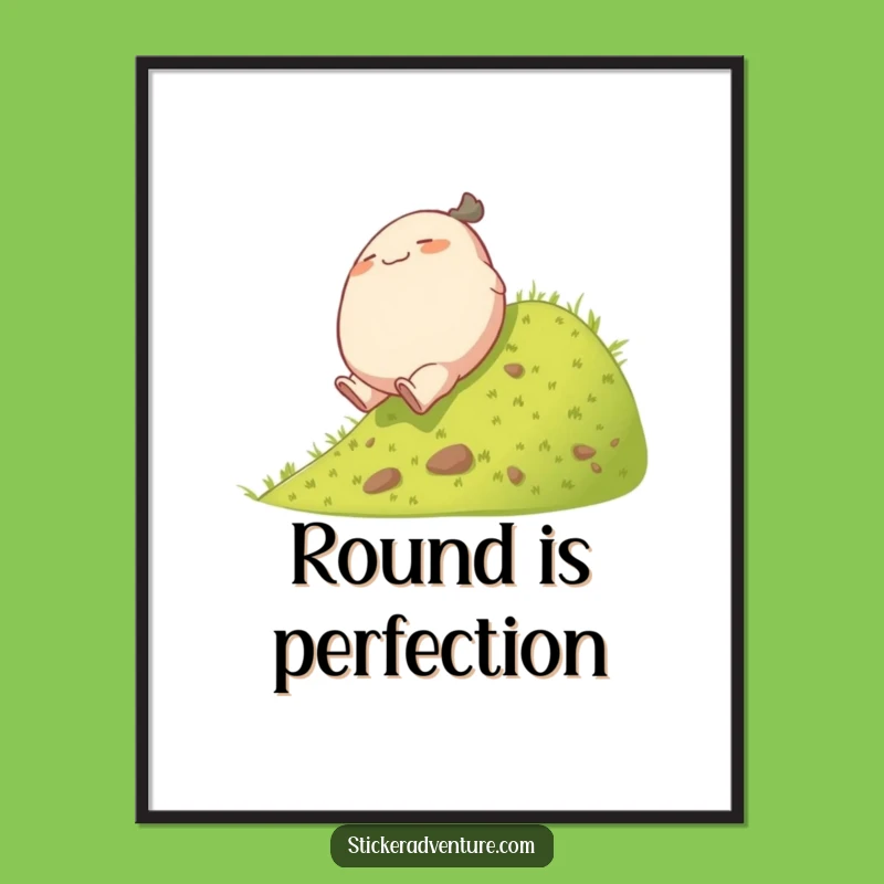 Funny Rolling Character Digital Art Print: Playful Tumble Art for Your Space