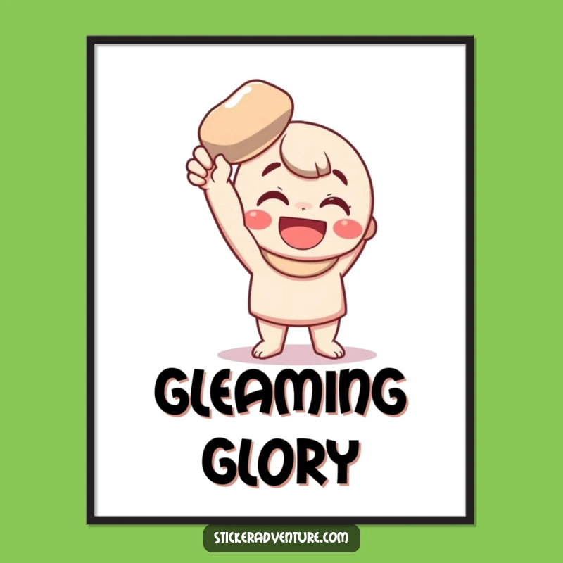 Funny Shiny Pebble Digital Art: Bring Home This Joyful Character's Funny Treasure