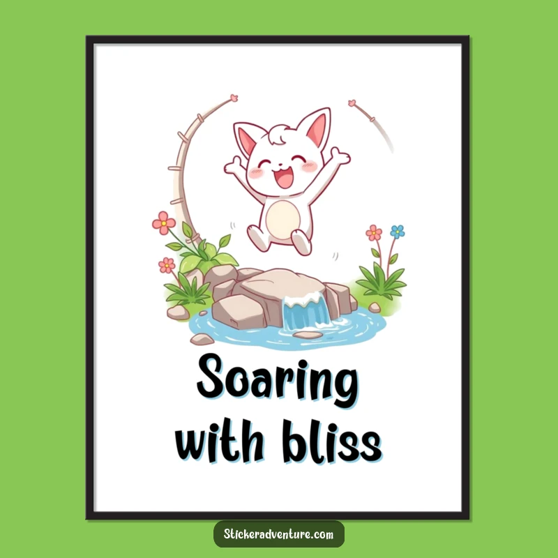 Funny Stream Leap Art Print: Instant Joyful Decor!