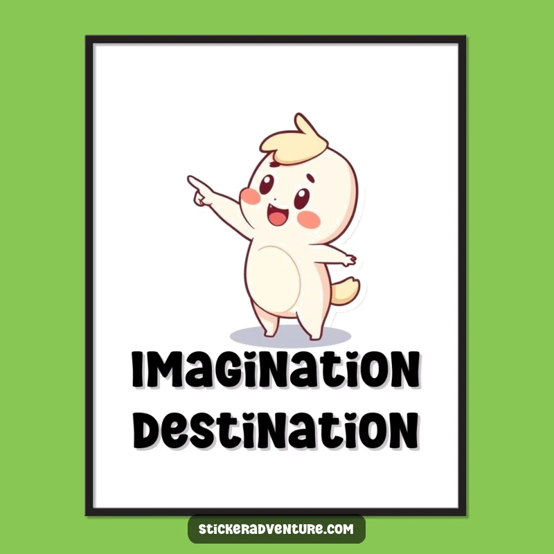 Vibrant Funny Tiny Wonder Digital Print: Exciting Pointing Art, Inspiring Funny Gift