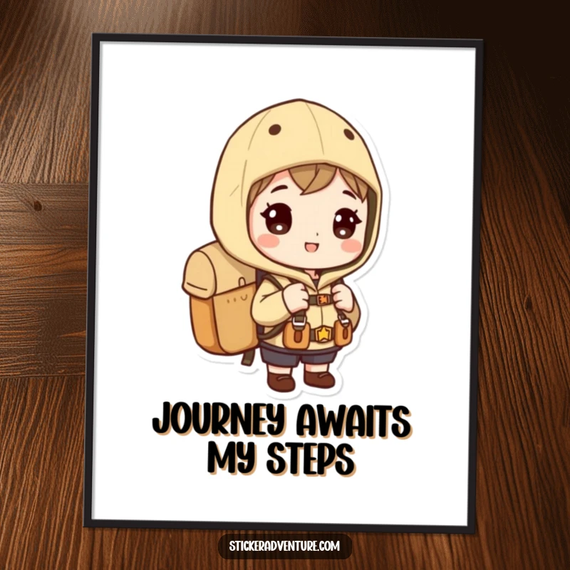 Funny exploration digital art, a character with a backpack, eager for discovery, high-resolution humorous artwork.