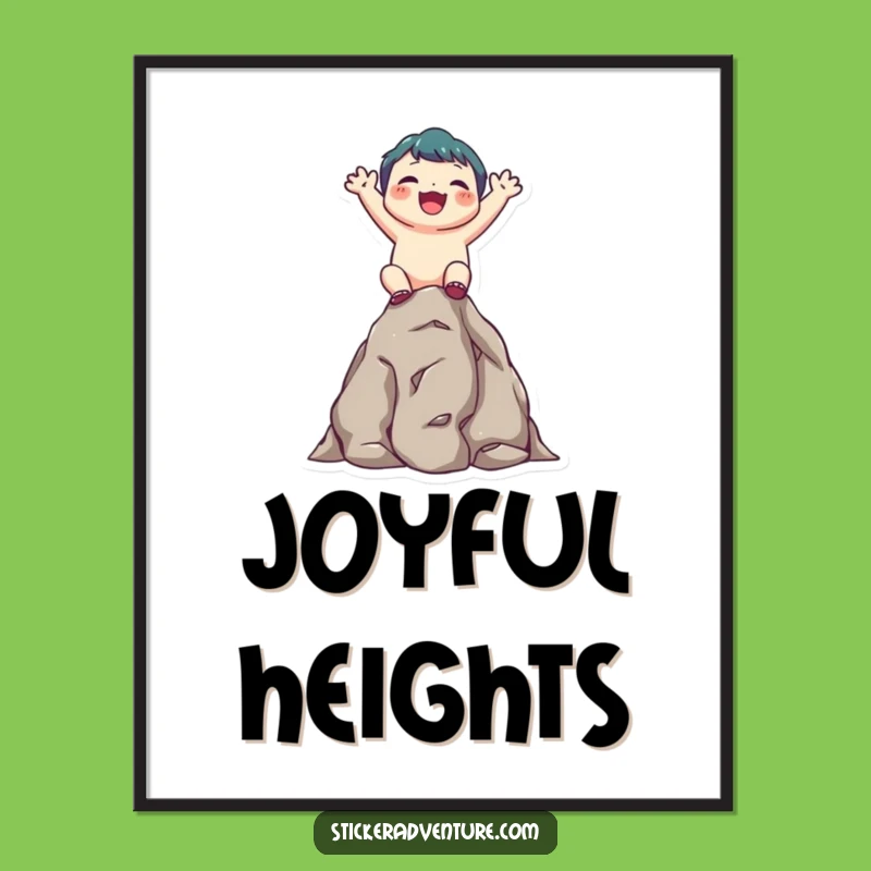 Funny Climbing Character Digital Print: Instant Inspiration for Your Space