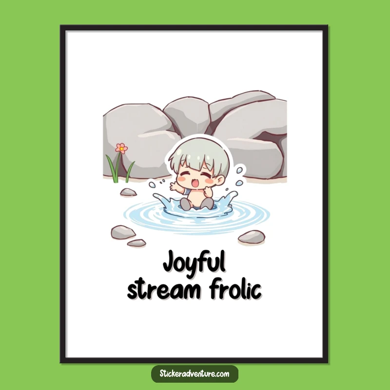 Funny Splashing Stream Digital Art - Instant Humorous Water Download & Gift