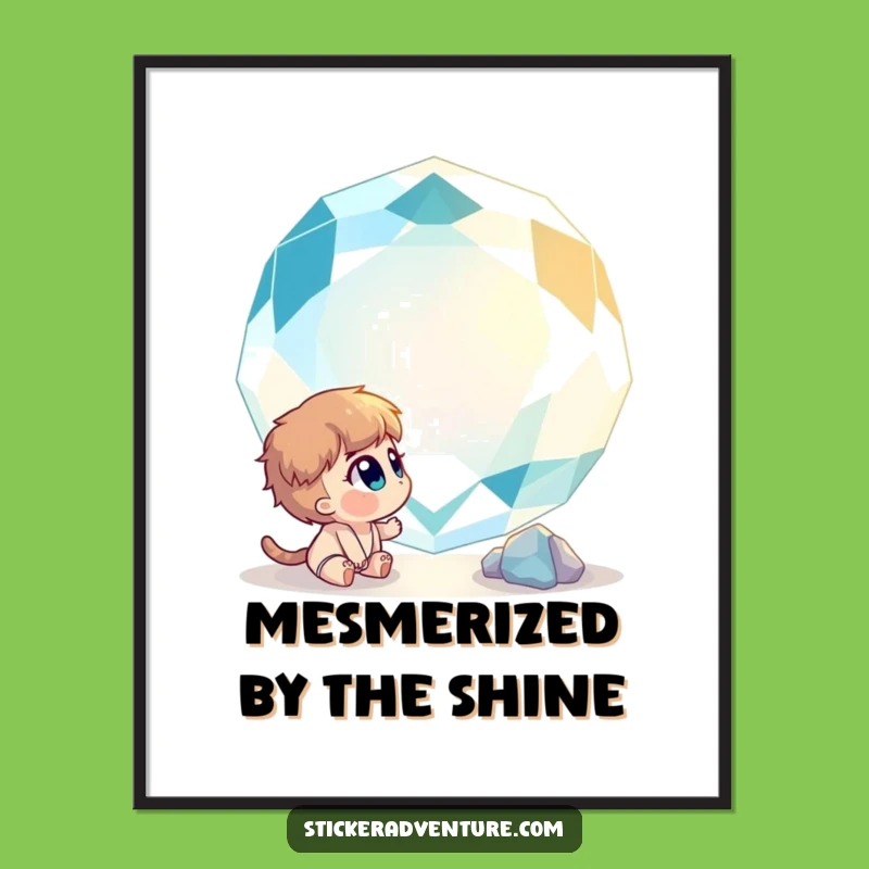 Funny Curious Gemstone Wonder Digital Art - Instant Magical Decor