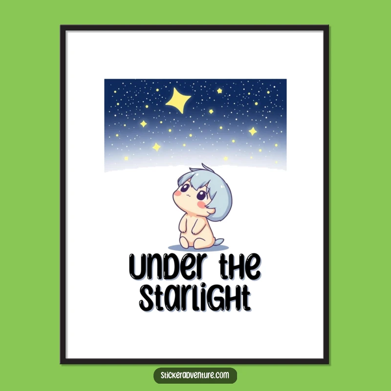Funny Starry Night Sky Digital Print: Celestial Humor for Your Walls.