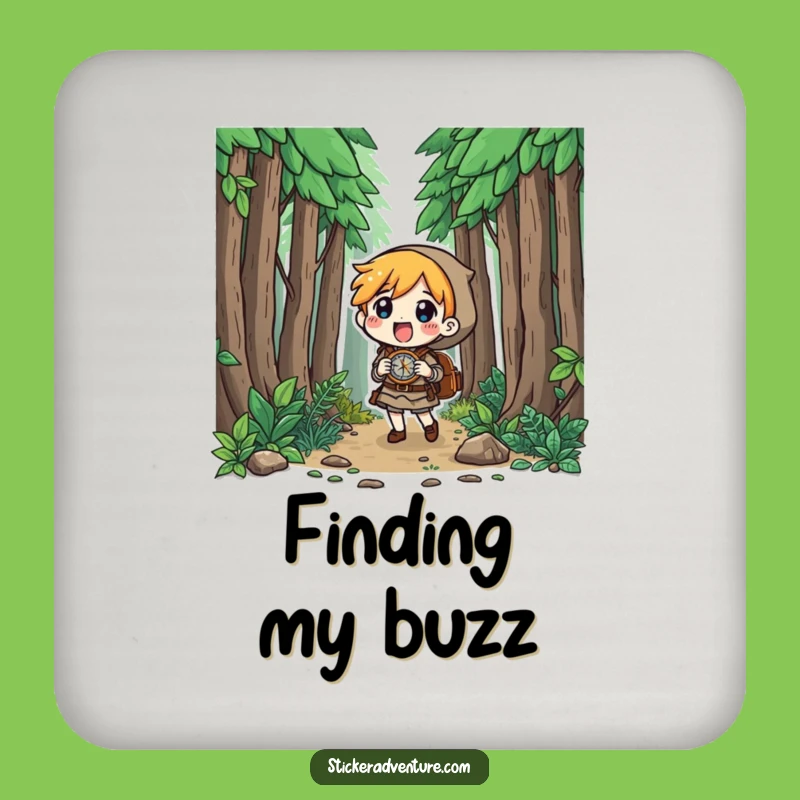 Funny Forest Explorer Coaster: Protect Surfaces with Curiosity, Funny Gift!