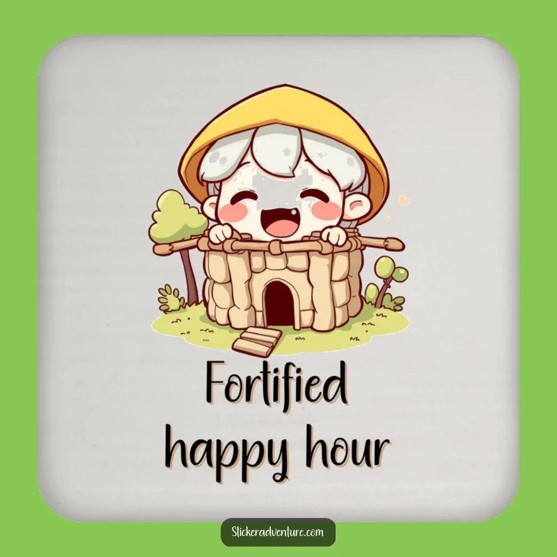 Funny Builder Character Drink Coaster: Protect Surfaces During Construction