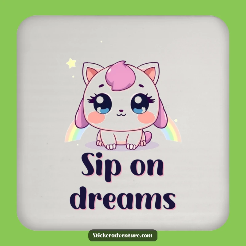 Funny Creature Rainbow Coaster: Protect Surfaces with Funny, Dreamy Style