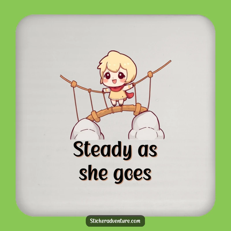 Funny Rope Bridge Coaster, Adventurous Drink Protector, Humorous Home Gift