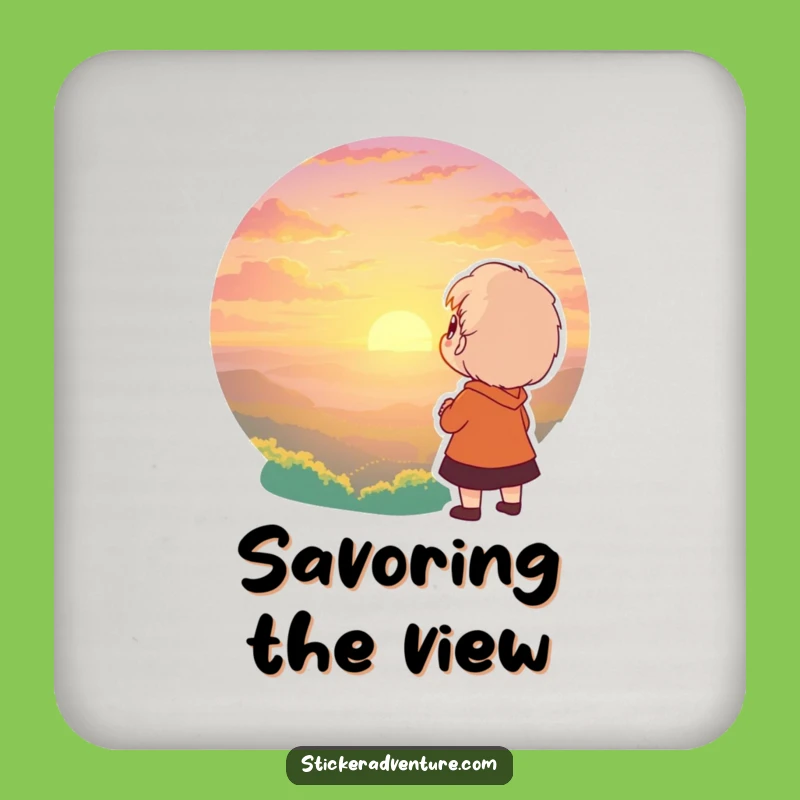 Funny Sunset Wonder Drink Coaster: Character Protection Gift