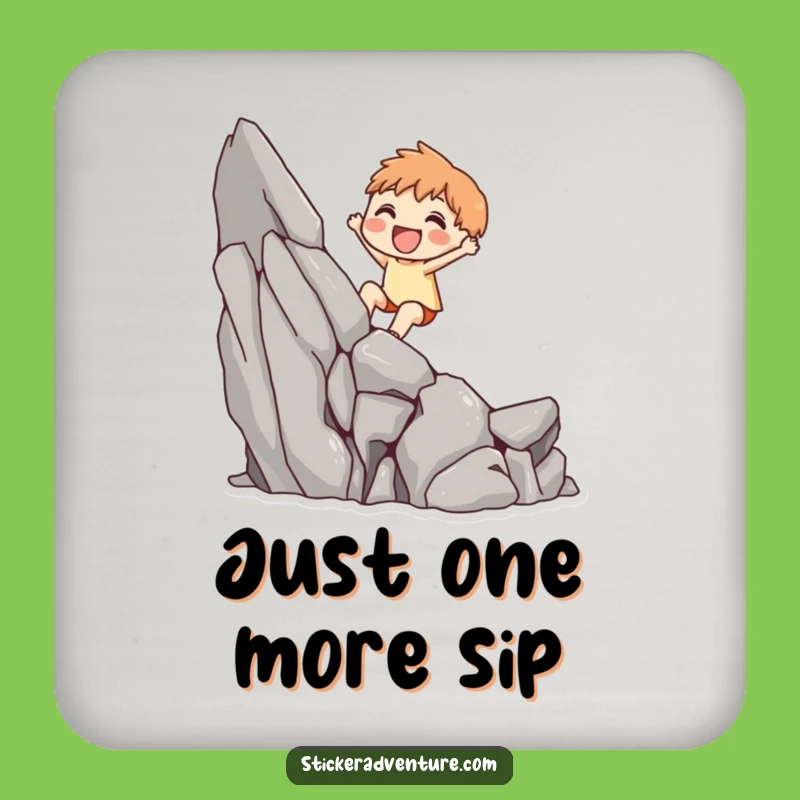 Funny Cliff Scaling Character Coaster: Protect Surfaces with a Smile!