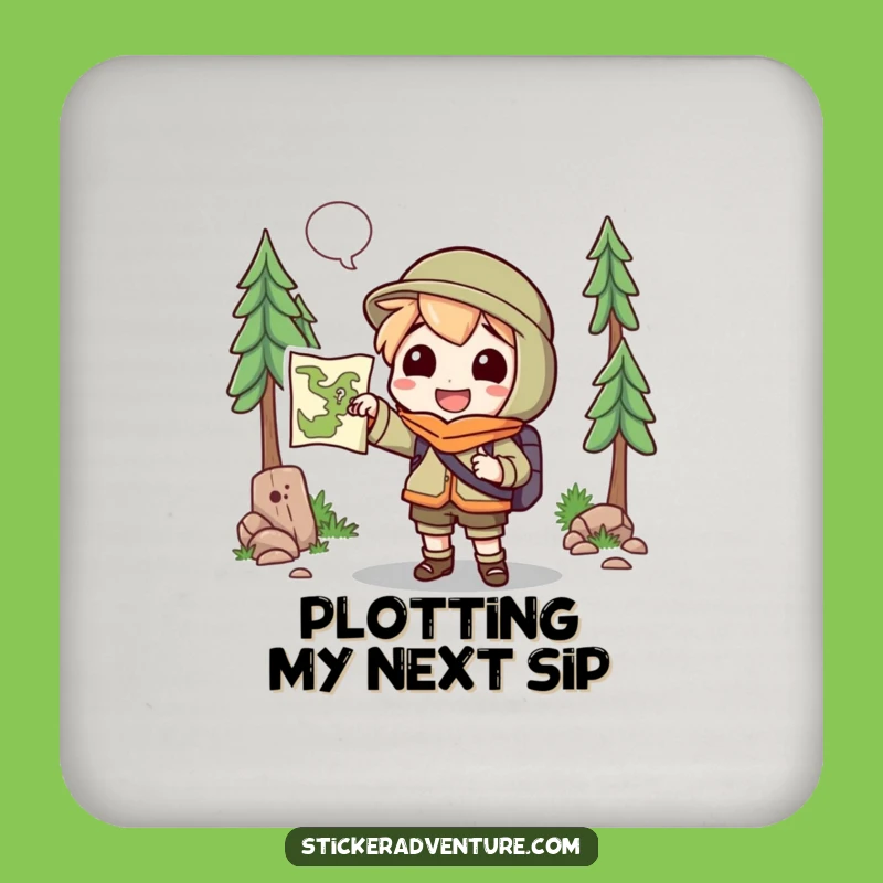 Funny Explorer Character Coaster Set: Protect Surfaces Funny Gift