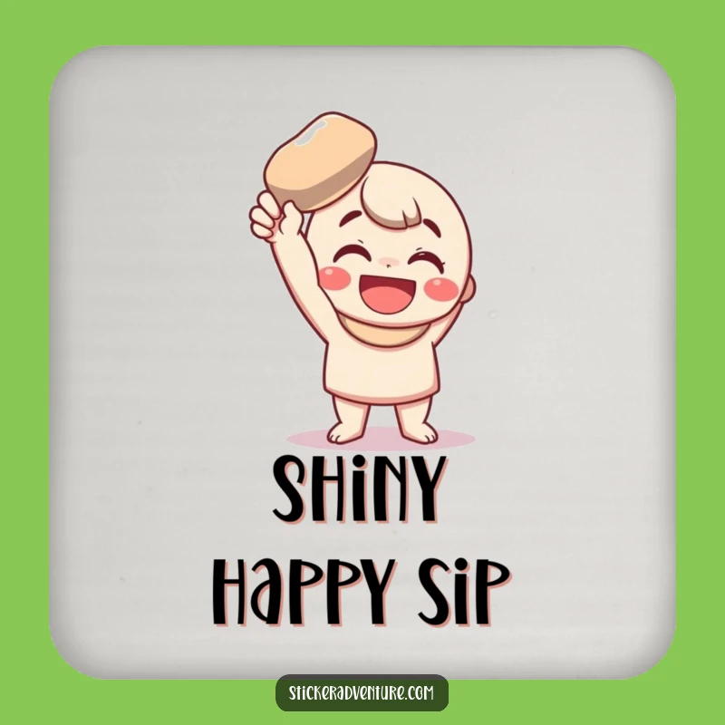Funny Shiny Pebble Coaster Set: Protect Surfaces with Humor, A Charming Funny Gift